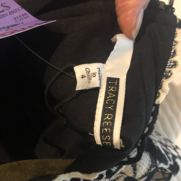 Black and White Heavy Lace Mock turtleneck Mini by Tracy Reese - Picture 4 of 8